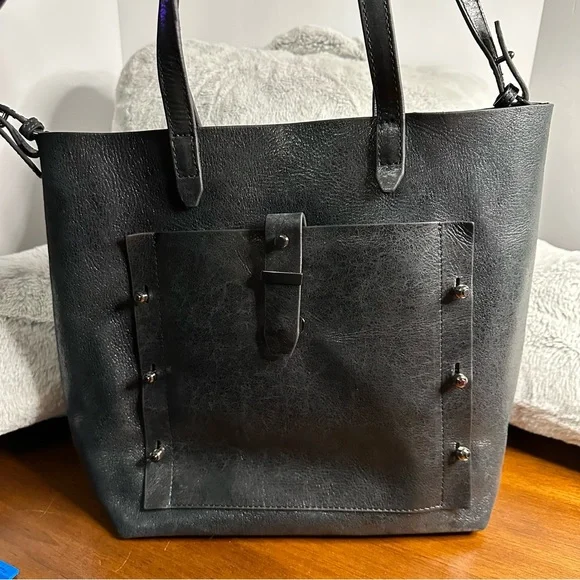 New Botkier Black Leather studded hobo tote with Botkier pouch - Picture 2 of 16